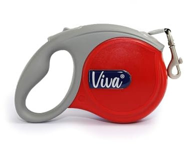 Ancol Small Bite Rollleine Rot Komfortables stilvolles Design für Welpen und Hunde – weicher Griff – 5 m/klein