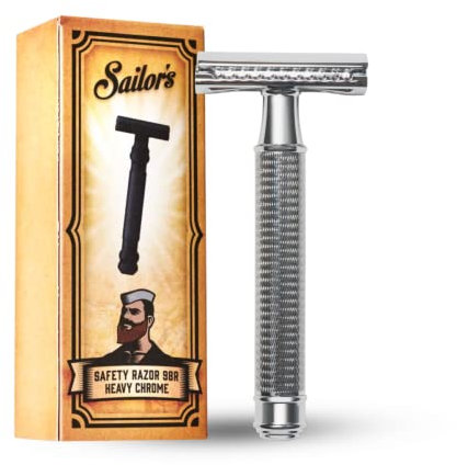 Sailor's 98R Rasierhobel - Klassischer, sicherer Rasierer mit Edelstahlgriff und -klinge, für Herren, unisex, in Edelstahl