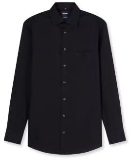 Olymp Uomo Camicia Business a Maniche Lunghe, Modern Fit, Schwarz 68, 48
