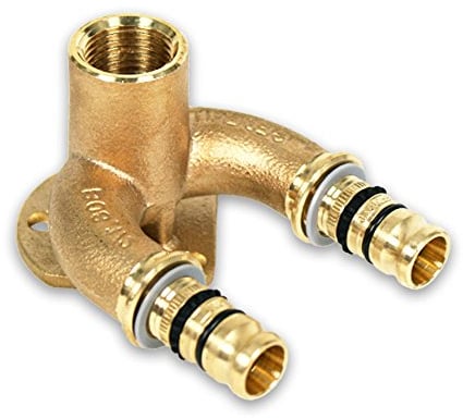 GEBERIT Mepla Press Rotguss Doppelwandwinkel in U-Form [20x2,5mm - 1/2''IG], Kontur G