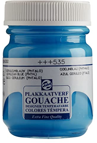 Talens Témpera Calidad Extrafina - 50 ml Azul cerúleo (ftalo) 535 - Pintura de acabado mate de alta pigmentación