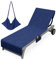 Vinsani Sun Lounger Beach Towel Carry with Pockets Sand Free Compact Bag Soft Microfibre Quick Dry Lightweight 215 x 73 cm for Holiday Summer Garden Swim Pool Beach Lounger Towels – Navy Blue