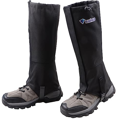 Azarxis Outdoor Gamaschen wasserdichte Wandergamaschen Atmungsaktive Beinschutz Gaiter Herren Damen Regengamaschen für Wandern Jagd Fahrrad (Schwarz, XL)