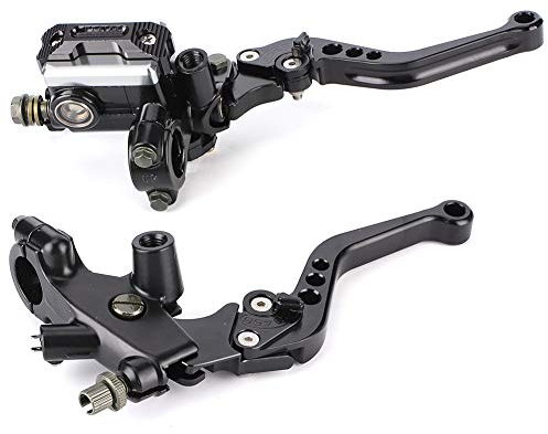 Keenso Kupplungshebel für Tankbremse, Universal Hauptzylinder für Motorradlenker 7/8, 22 mm, aus Aluminium, 2 Stück