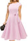 DRESSTELLS Cocktailkleid Damen Rosa Elegant 1950er Knielang Rockabilly Hochzeitkleid Vintage A-Line Swing Festlich Midilang Sommer Kleid Abendkleid Kurz Rose S