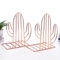 Yanhonin 2pcs Serre-Livres Cactus en Métal, Support De Stockage De Bureau Livres, Fournitures De Bureau à Domicile