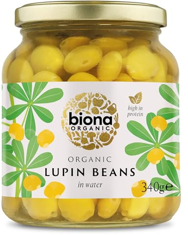 Biona Lupin Beans 350g - Organic - in Glass Jars - BPA Free Lids - Vegan