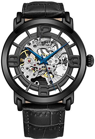 Stuhrling Original Skelett-Automatikuhr - Mechanische Winchester 44 Elite-Herrenuhr