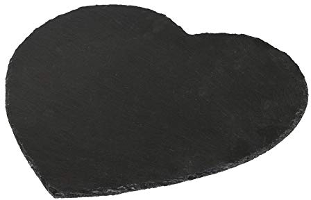creativ home Schiefer- DEKOPLATTE Herz. 30 cm. Schieferplatte, Untersetzer. Kanten GEBROCHEN. 9820001-94