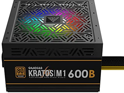 GAMDIAS Fuente DE ALIMENTACION Kratos M1-600B 600W Neon-Flex RGB 80 Plus Bronze