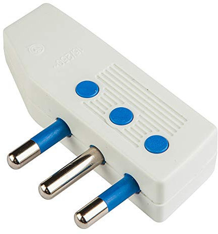 POLY POOL PP0414X Enchufe para Ahorro de Espacio con Clavijas Orientables 16A 2P+T Enchufe para Ahorro de Espacio Salida Cable a 90° Enchufe Spaziozero con Soporte de Cable Aislante de Tornillo