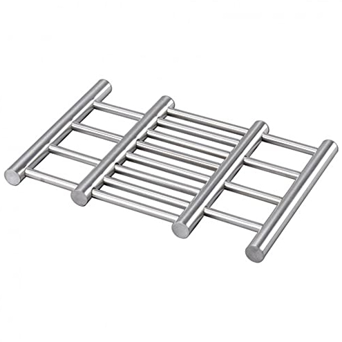 com-four® Hochwertiger Topfuntersetzer aus Edelstahl - Untersetzer für Topf, Pfanne, Auflaufform und Wok - ausziehbar ca. 22-38 x 20 x 1,8 cm (1 Stück)