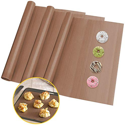 Premium Dauerbackfolie, 3 Stück Backpapier Wiederverwendbar 3er Set Hitzebeständig Backmatte Backfolie, 40 * 50 cm Teflonfolien Hitze Druck Transfer Geruchlos Antihaft Handwerk Matte Grillmatte
