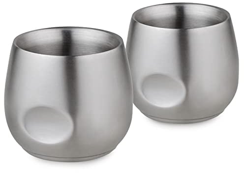 Chase Chic Tasses à Café Espresso, 6,1oz/180 ml Tasse Expresso en Acier Inoxydable Isolées et Double Paroi Incassable Ensemble de 2, Cadeau Parfait pour hommes