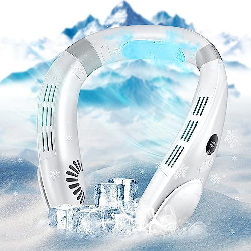 Jawhock Neck Fan with Cooling Plate|Neck Air Conditioner|4400mAh Rechargeable Battery Operated|Hands Free Fan for Kitchen Fitness Travel Camping Working|Fashinable Gifts