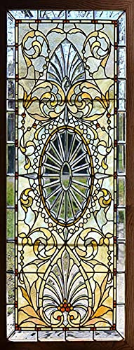 A.Monamour Türtapete Selbstklebend Türfolie Türposter 3D Buntglas Fenster Muster Vinyl Folie Türdeko Tapete Wandbild Türaufkleber Türtattoo 85 x 200 cm