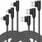 OCEEK Cargador para iPhone [certificado MFi] Paquete de 3 cables Lightning trenzados de nailon en ángulo recto, cables de carga rápida compatibles con iPhone 14/13/12/11/Xs/XS Max/XR/X/8/8 Plus/7/7