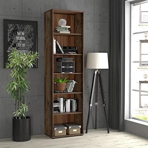 möbelando Regal Ordnerregal Dekoregal Aktenregal Holzregal Bücherregal Büro Tembi II Old Wood Vintage