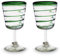 mitienda mit Liebe gemacht Cocktailgläser 2er Set mundgeblasen 500ml grüne Spirale Longdrink Eisbecher Cocktailgläser