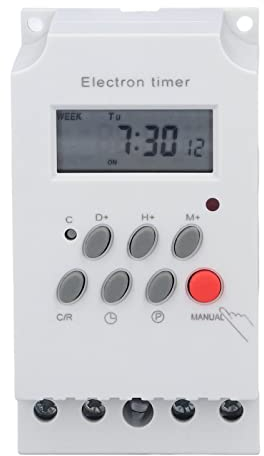 Programmierbare Zeitschaltuhr LCD Digitale Zeitschaltuhr Relais Zeitschalter 7 Tage 16 Ein/Aus Gesteuerter Schalter Timer für Lichter Lüfter Motoren Straßenlaterne(DC 12V)
