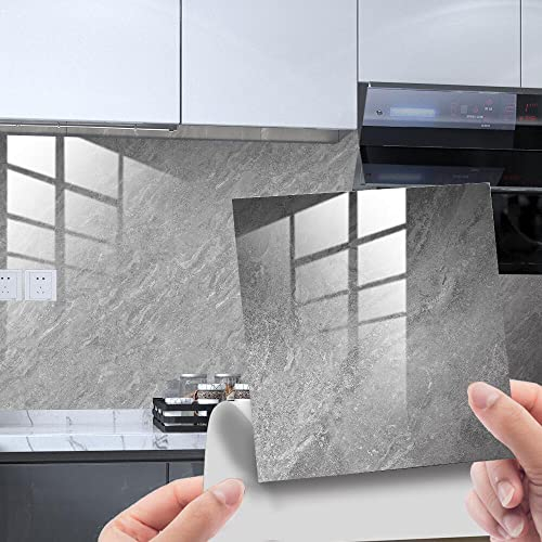 HORIWE Marble Tile Stickers for Kitchen Bathroom Backsplash PVC Waterproof Oil Proof DIY Self Adhesive New Wall Stickers Home Decor 6x6 Inches 20pc