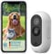 PetTec Outdoor Hundekamera Wireless - Wetterfeste WLAN-Kamera für Hunde mit 3MP, scharfem digitalem Zoom, 2-Wege-Audio, extrem starker Akku - bis zu 9 Monate je Ladezyklus