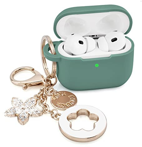 Hülle für Airpods 3 - VISOOM Airpods 3. Hüllen 2021 Silikon für iPod 3 Earbuds Case Cover Frauen Wireless Charging Case mit Zubehör Girl Bling Keychain für Apple Gen 3. Generation
