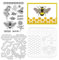 ORIGACH Biene Blumen Stempel und Schablonen Sets für die Kartenherstellung Happy Birthday Biene Metall Stanzformen Silikonstempel und PET Schablonen Sets für DIY Scrapbooking Dekorative Alben