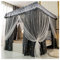 BUJOG Himmelbett-Baldachin mit Ständer, Moskitonetz, schattiger Bettvorhang, Prinzessinnen-Vorhänge, Himmel für Mädchen, King-Size-Bett (Größe: 1,8 x 2 m/5,9 x 6,6 Fuß, Farbe: VS)