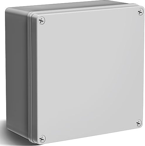 Kanayu Conduit Box Electrical Junction Box Plastic Dustproof Waterproof Gray White Protect Conduits and Fittings Universal Electrical Project Enclosure for Outdoor(8'' x 8'' x 4'')