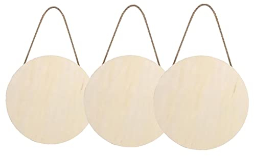 Garneck 3 Sätze Hausnummer Selber Machen Holzverbrennung Leerer Holzkreis Kaffee-dekor Leere Plakette Leere Zeichen Naturholzscheiben Zum Basteln Tür Holzscheibe Weihnachten Schild Hölzern