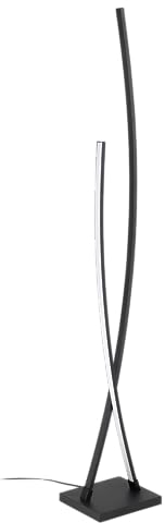 EGLO LED Stehlampe Alboraya, minimalistische Eck Standleuchte, Wohnzimmerlampe aus Metall in Schwarz und Kunststoff in Weiß, Lampe Wohnzimmer warmweiß, H 113,50 cm
