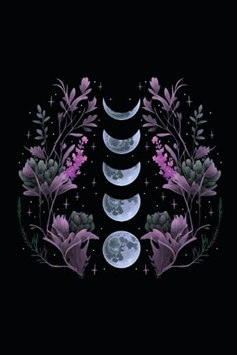 Notizbuch: Mondphase Notizbuch | 6x9 Zoll DIN A5 | 100 Seiten liniert | Astrologie Notizheft | Mond Tagebuch | Vollmond Schreibheft | Mystischer Mond Geschenk