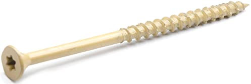IMSCREWS Lot de 50 vis de terrasse #8 x 3 pouces - Star Drive autotaraudeuses, idéales pour les terrasses, les clôtures et les projets extérieurs - Revêtement bronzé anti-corrosion