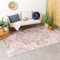 FRAAI | Home & Living Outdoor Teppich Boho - Vedra Medaillon Rosa - Wetterfest - Polypropylen - Flachgewebe - Garten/Terrasse - Terrasse - Rug