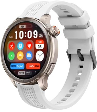 GIOPUEY Armband Kompatibel mit Amazfit Balance, Weiches Silikon Armband [Verschleißfest] [Atmungsaktiv] Ersatzarmband - White