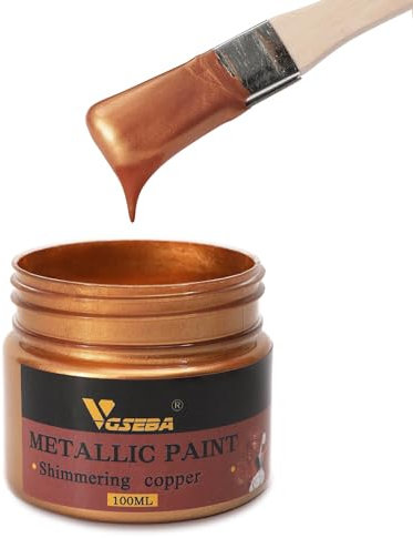 VGSEBA Vernice acrilica metallizzata, atossica, non sbiadisce, 100 ml, per arte, pittura, artigianato, ideale per tela, legno, argilla, tessuto, ceramica