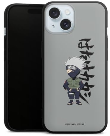 Premium Silikon Hülle kompatibel mit Apple iPhone 15 Handyhülle schwarz Case Offizielles Lizenzprodukt Naruto Shippuden Kakashi