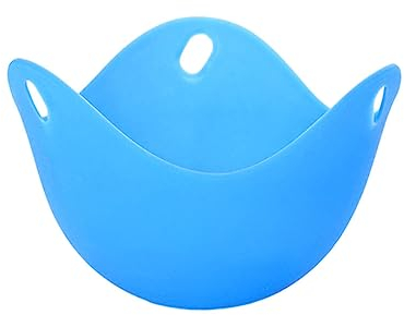 Guangcailun Silicone Egg Poacher Poaching Holder Pan Mould with Base Mold Cup Cookware Bakeware Plate Bowl Cooker Boiler Home Accessories, Blue