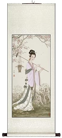 Orientalische Kunst Wand hängende Malerei, klassische asiatische Wanddekoration Malerei, Seidenrollenmalerei, daiyutu, symbolisiert alte chinesische Malerei