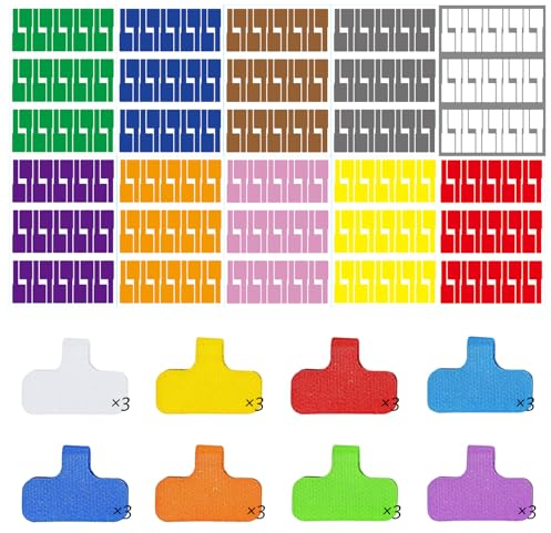 324 Pcs Colorful Cable Labels Set with Wire Labels, Waterproof Wire Labels, Self-Adhesive Cable Tags, P-Typ Cable Markers for PC Computer Managet and Identification(10 Colors 10 Sheet)