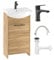 .Deftrans waschbecken mit unterschrank 46,5 x 24,5 x 84 cm -waschtisch mit unterschrank Eiche, gäste wc waschbecken mit unterschrank und Waschtischarmatur 45 cm