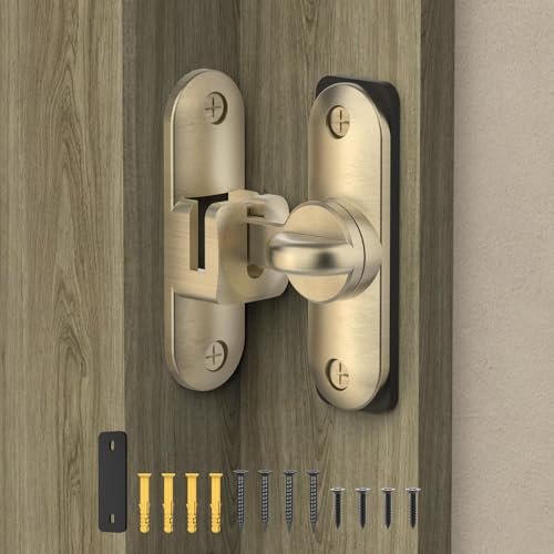 Anobeyi Verrou de porte coulissante à 90/180 degrés en zinc robuste pour armoires, salles de bains, jardins, armoires en bois, portes pour animaux domestiques, abris de jardin, garage (bronze)