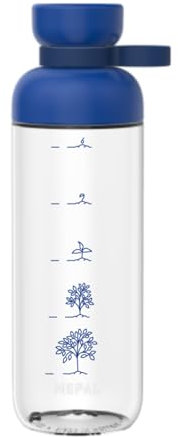 Mepal Trinkflasche mit Zeitmarkierungen - Motivations-Wasserflasche mit extra Trinkkomfort - Einzigartiger Größenangabe - BPA-frei & auslaufsicher - Grow the Tree - 700 ml - Vivid blue