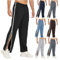 ASIYAN Reha Hose Damen Herren Mit Taschen M-3XL, Jogginghose Reha Hose Herren Seitlich Zu Öffnen a Baggy Freizeithose Mit Seitlichem Reißverschluss Sweatpants Hosen(Noir,XL)