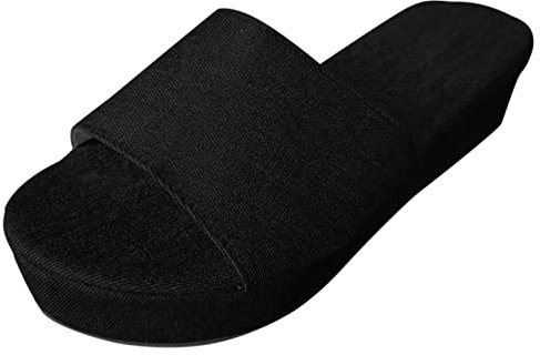 Badesandalen Pantoletten Damen 43 Flipflop Damen Große Sohle Runde Zehe Eine Linie Seidenhausschuhe Für Frauen Freizeithausschuhe Badeschlappen Herren 46 Damenschuhe Hausschuhe (Black, 42)