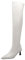 HSyc JRX Stivali sopra il ginocchio con tacco alto 5 cm sopra il ginocchio in vernice, bianco, 43 EU