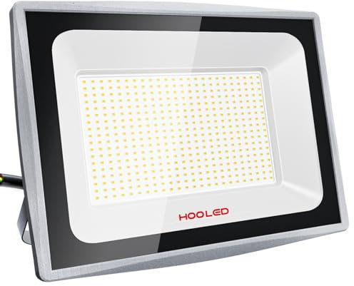 HOOLED LED Strahler Außen 300W 30000lm 6500K CRI80+ Flutlicht Spotlight für Garten und Terrasse – Starke, IP65 Wetterfeste Beleuchtung (300W-1PC)