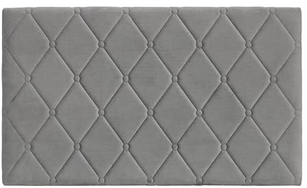 Baroni Home Kopfteil des Bettes gepolstert aus grauem Samt mit internem Rahmen aus MDF, Doppelhaken aus Stahl und höhenverstellbar, einfache Wandmontage, Elegantes und Komfortables Design, 92 x 55 cm