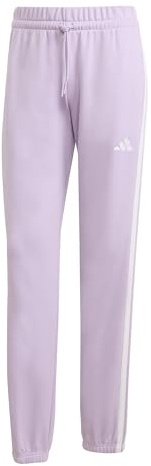 adidas Women's Essentials 3-Stripes French Terry Cuffed Pants, Powder Plum/White, XS